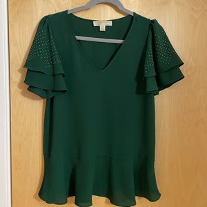 Michael Kors Holiday Green Blouse